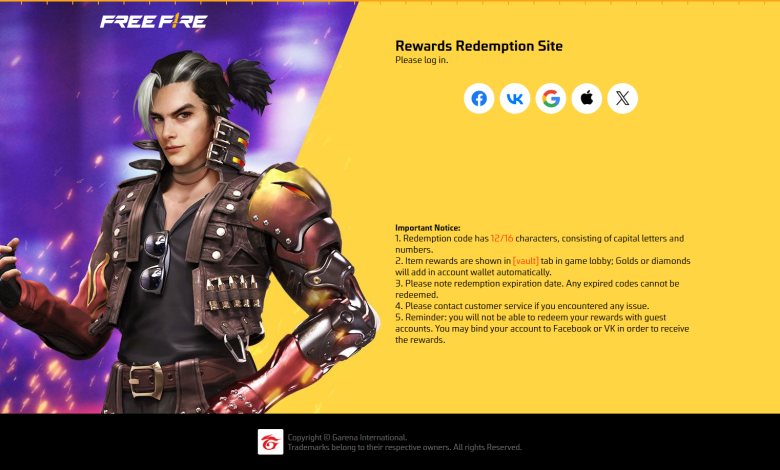 free fire codes