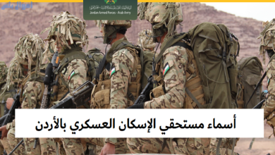 الاستعلام عن أسماء المستحقين لقرض الإسكان العسكري بالأردن