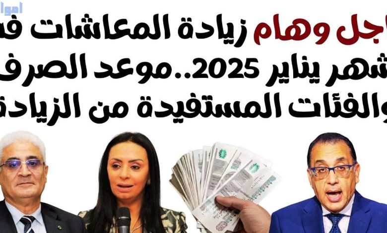 زيادة المعاشات في يناير