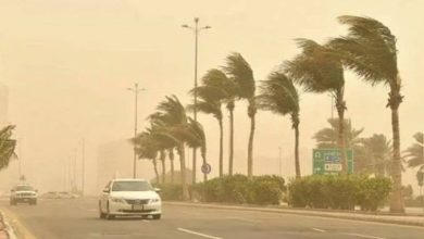 رياح نشطة واتربة مثارة في نجران خلال الايام القادمة