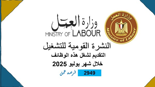 2939 فرصة عمل متاحة للشباب في 10 محافظات اليوم