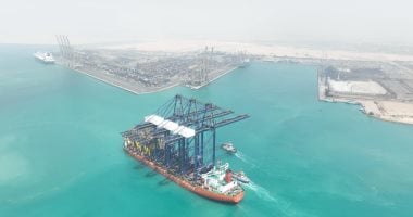 محطة هاتشيسون بميناء السخنة تستقبل 15 "ونش" لتنفيذ البنية الفوقية.. صور