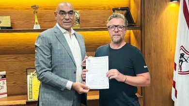 فرانسك موريس مع هشام نصر نائب رئيس نادي الزمالك