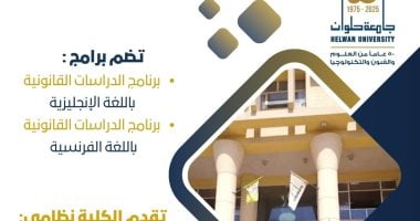 تنسيق الجامعات 2025.. تفاصيل الدراسة بكلية الحقوق جامعة حلوان