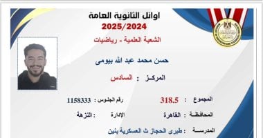 حسن محمد السادس على علمى رياضة يحلم بكلية الهندسة: حلم الطفولة تحقق