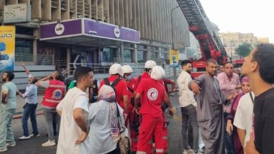 فرق الطوارئ تتوجه لموقع حريق سنترال القاهرة