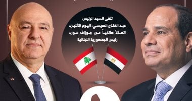الرئيس السيسى يؤكد رفض مصر القاطع لأى انتهاكات تمس السيادة اللبنانية (إنفوجراف)
